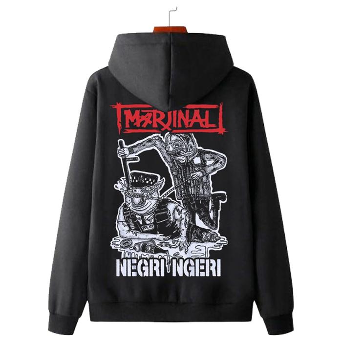 Sweater Marjinal Negri Ngeri Hoodie Bahan Cotton Fleece | Ritsleting & Jumper | Pullover & Zipper Ho
