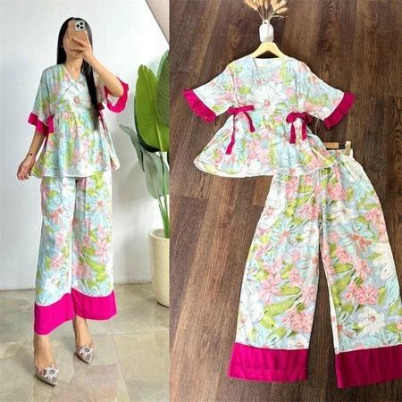 TERBARU NANIA SET RAYON 7/8 LD110 / SETELAN RAYON MOTIF KEKINIAN / SETELAN WANITA CELANA KULOT / ONE