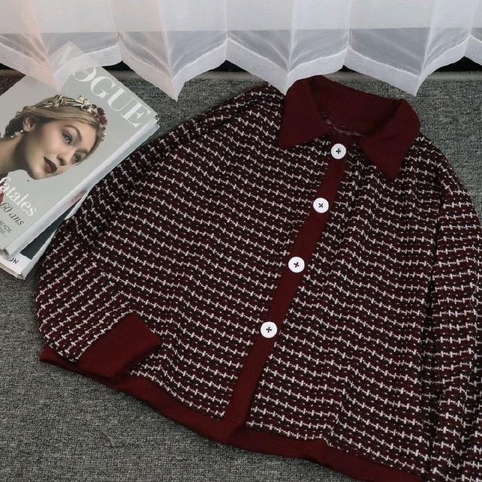 Naniya Tweed Kerah | Atasan Tweed Koreanlook