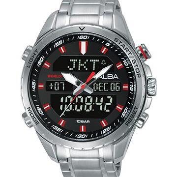 JAM TANGAN PRIA ALBA ACTIVE AZ4061X1 DIGITAL STAINLESS ORIGINAL