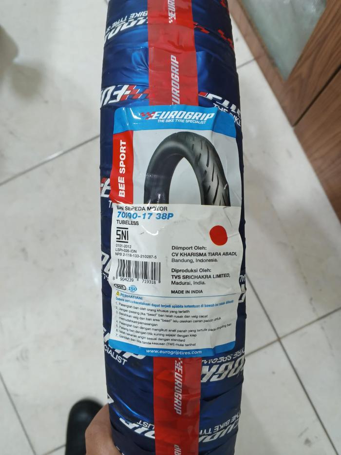 Ban Motor EUROGRIP 70/90-17 BEE CITY BEE SPORT TUBELESS untuk Honda Revo Supra X Sonic Yamaha Jupite