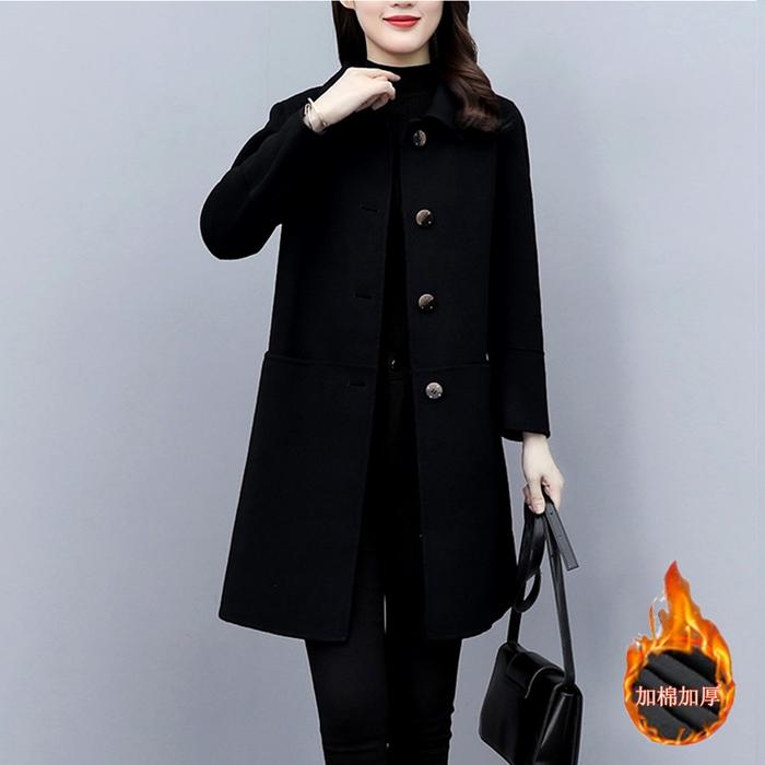 Long coat Korean Slim Casual Wool Coat Jaket formal wanita panjang mantel hangat musim dingin jaket 