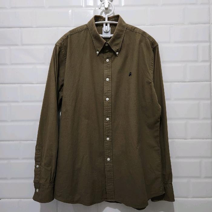 Kemeja Pria BROOKS BROTHERS Oxford Stretch Olive