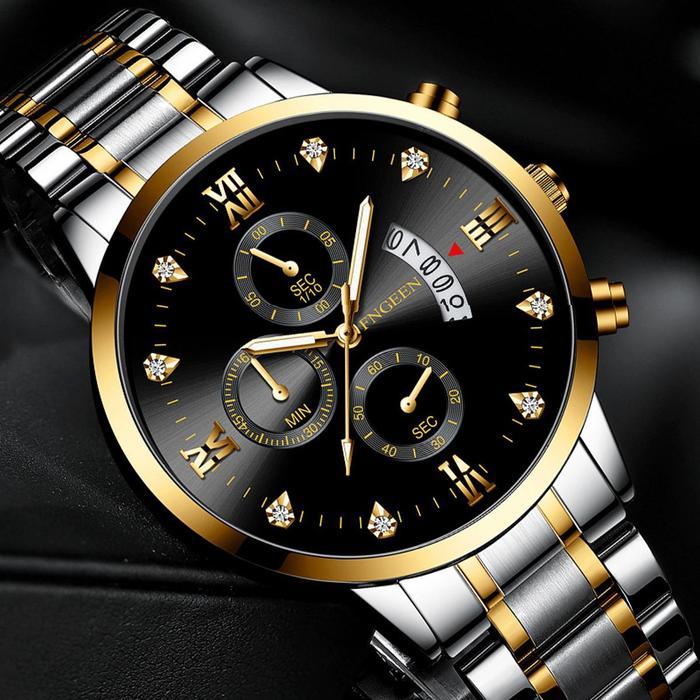 Jam Tangan Pria Kasual Bisnis Diamond Import Asli Tahan Air Premium Original Fngeen New Model Lexier