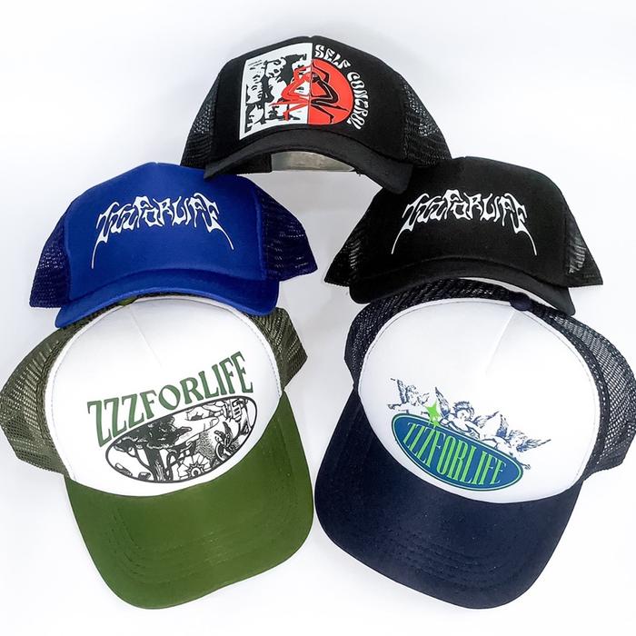 Trucker Hat  Zzzforlife  - Topi jaring Unisex, Murah & Berkualitas - Wanita, Pria  casual,  skena   