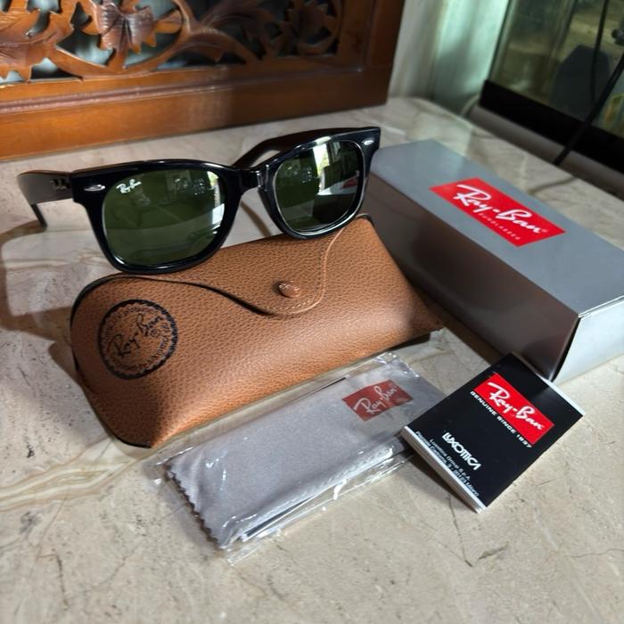 Kacamata klasik rayban Wayfarer square rb 2151 901 sz 52 kaca hijau