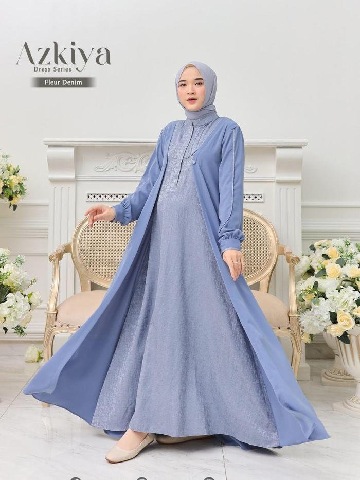 Azamka - Dress Azkiya Mom - Sarimbit Azka Azkiya Dress Mom Series - Gamis Setelan Keluarga Dewasa Lu