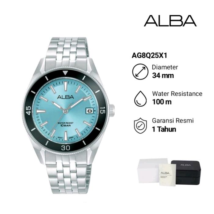 Alba AG8Q25X10 Jam Tangan Wanita Analog Stainless Steel Original