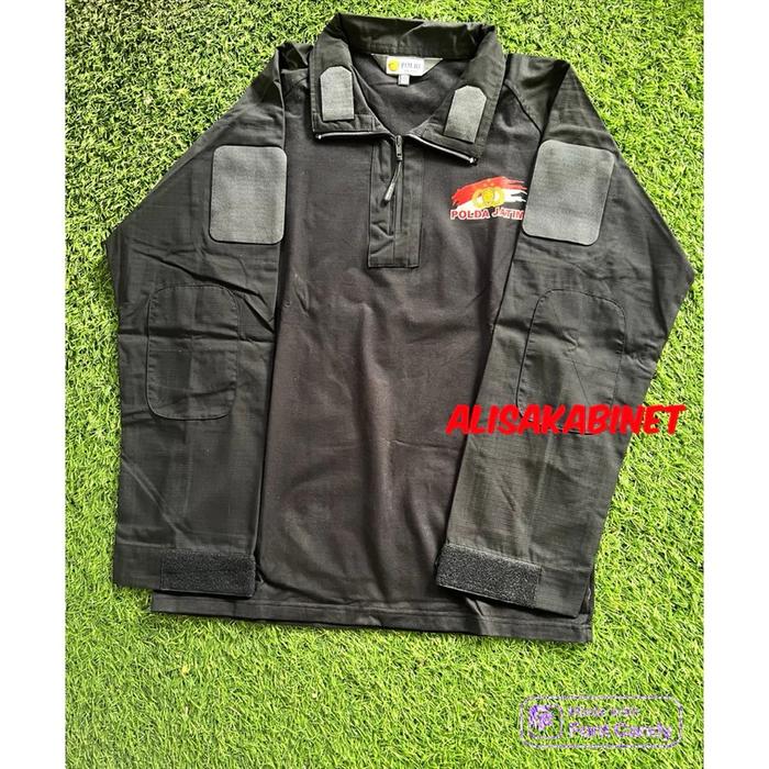 Kaos BDU Combat Hitam Lengan Panjang Jatah Polisi POLRI