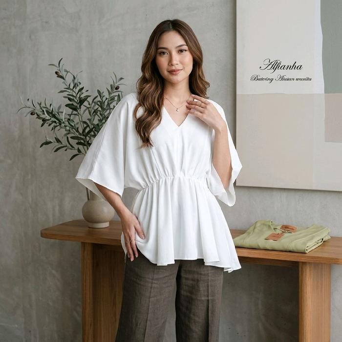 Nami Bouse Batwing JUMBO LD 120 / Atasan Wanita Model Batwing Pakaian Cewek Bahan Cey Airflow Baju B