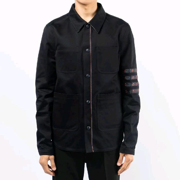 tB rose embroidered 4-bar cotton shirt
