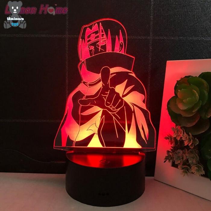 Naruto Uchiha Itachi Lampu Kreatif Lampu Malam LED 3D Lampu Atmosfer