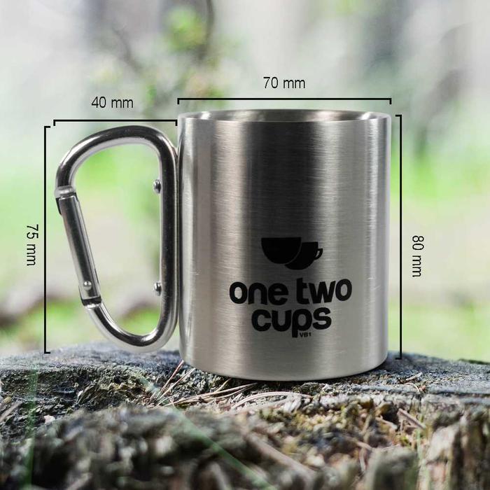 gelas mug carabiner cangkir cup mini karabiner ng gantungan kunci travel mug stainless steel 180ml *