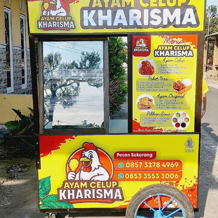 Rombong atau gerobak ayam goreng, ayam geprek,ayam celup