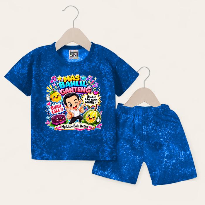 Baju Setelan Anak MBG Mas Buahlil Ganteng My little bolu ketan Laki Laki Perempuan Katun Hitam Usia 