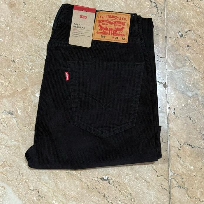 Celana Jeans Pria 505-1396 Reguler FIt Corduroy Hitam - Celana Jeans Branded - 100% Original