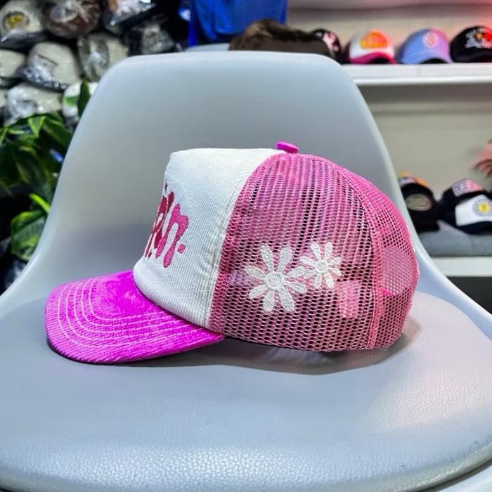 Thisplan Topi Pink Hinoto Bor Model Kasual Bahan Corduroy dengan Lapisan Busa Tebal dan Jaring Kuali