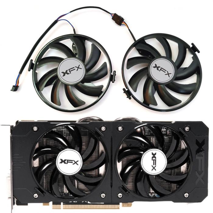 NEW 1LOT FDC10U12S9-C FY09010H12LPB R9 370 GPU Fan，For XFX R9 380 370 X、R7 350 360 370、RX 460 560 Gr
