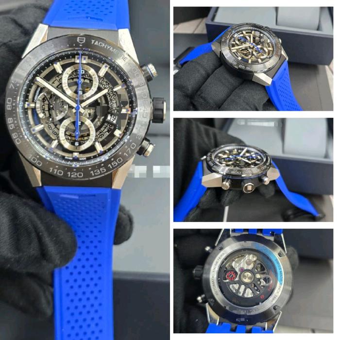 Dr.Jam IICARRERA HEUER01 PVD BLUE RUBBER XF 45MM TOP TIER 5