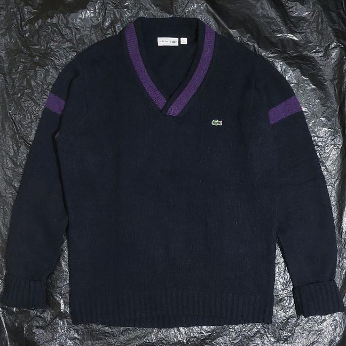 lacost v neck wool sweater size Medium fit Large not fred perry stone island cp company carhartt wta