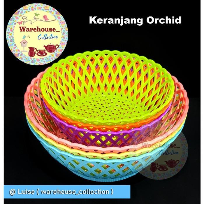 KERANJANG BUAH PLASTIK ORCHID / KERANJANG SAYUR PLASTIK WARNA-WARNI/KERANJANG HANTARAN keranjang  le