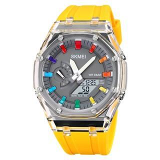 Jam Tangan Pria Digital Analog SKMEI 2100 Warna Kuning Tahan Air 30 Meter - Garansi Resmi 3 Bulan