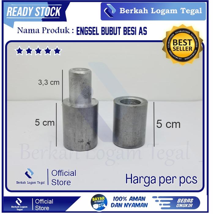 engsel bubut 1½ (38MM) inch engsel pintu pagar besi as panjang 10 cm