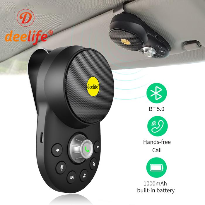 Deelife Handsfree Bluetooth Speaker With Clip Bass Portable Wireless