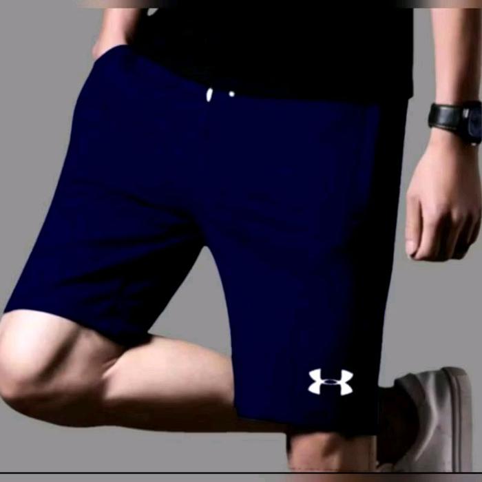 Under Armour Celana Pendek Pria Santai Jogging Training Nyaman Dipakai Sport dengan Logo Khas Olahra
