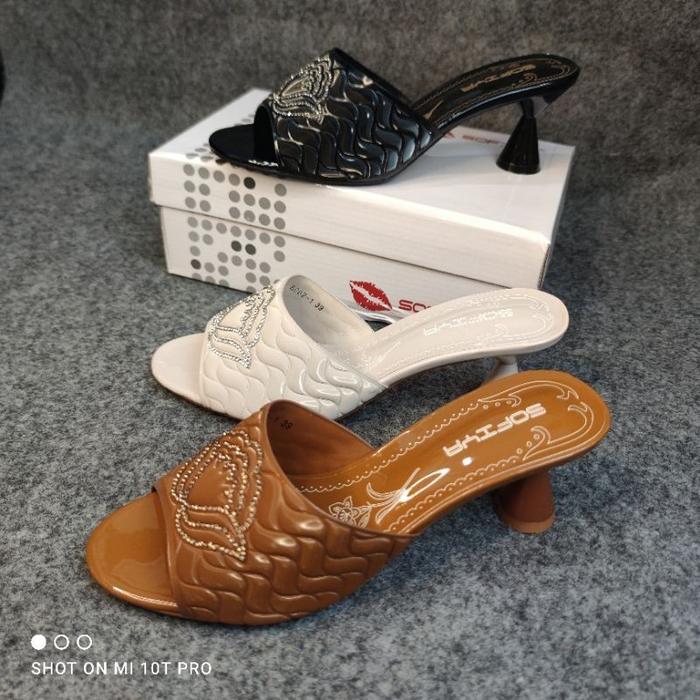 SOFIYA ORI 8062 1 SANDAL SLOP  HEELS WANITA  IMPORT  HAK  7 CM/ SENDAL HILS / HEELS 7CM