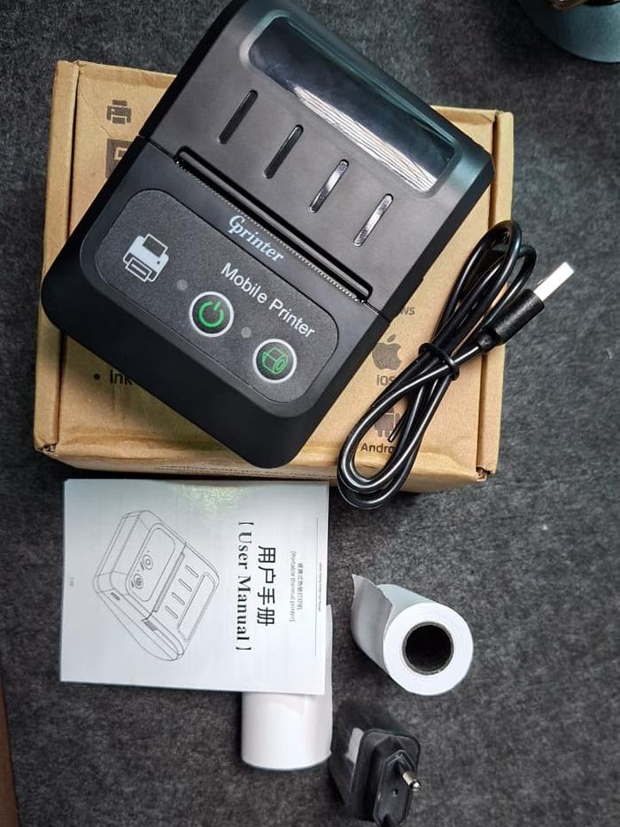 PRINTER KASIR 58mm Printer Thermal alat print resi support Bluetooth +USB free gift 1 rol kertas - p