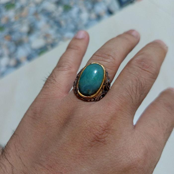 Cincin batu akik ijo Garut odim lawasan green Chalcedony natural memo IGS