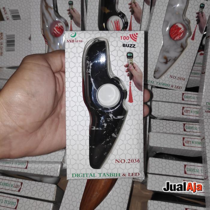 Tasbih Digital Alarm Bunyi Beep 100 Motif Marmer dan Kayu + Lampu LED Premium Alat Hitung Finger Cou