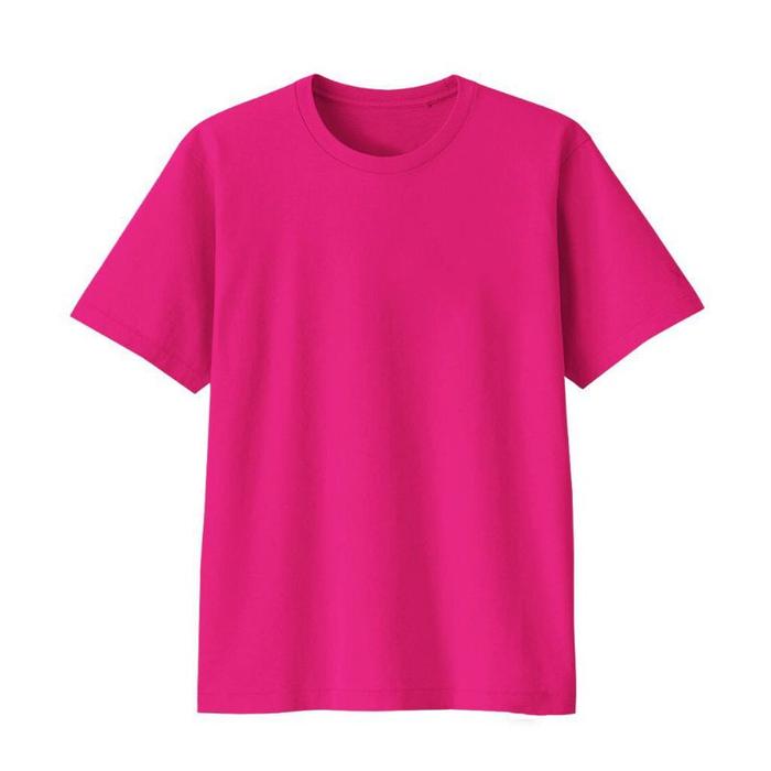 Kaos Polos Pria dan Wanita Warna Pink Fanta Lengan Pendek Leher O-Neck 30s