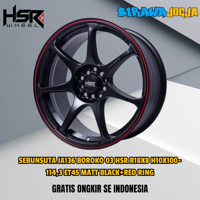 VELG MOBIL RING 18 BLACK LIST MERAH COCOK UNTUK XPANDER, WRV, CIVIC, CAMRY, ACCORD HSR SEBUNSUTA R18