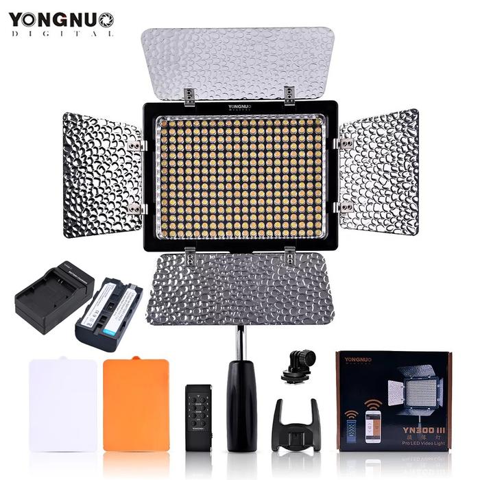 YONGNUO lampu fotografi LED kamera foto CRI95 YN300 III YN300lIl