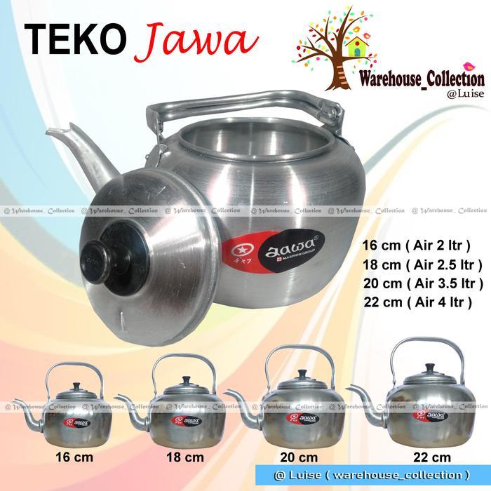 Teko air / teko cor aluminium jawa ukuran 16cm /18cm / 20CM/ 22CM Ceret masak / Kan aluminium air pa