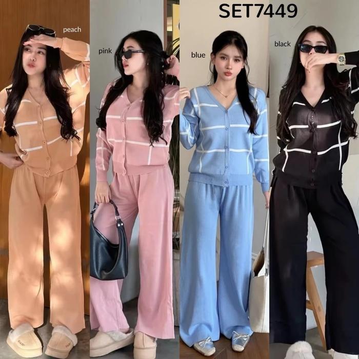 MOMMO STRIPES SET CARDIGAN AND PANTS BANGKOK WOMEN