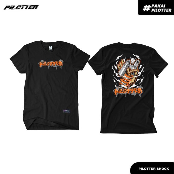 [COD] KAOS PILOTTER SHOCK HITAM Original KAOS UNISEX - PLTR-234 - PILOTTER SHOCK, XXL