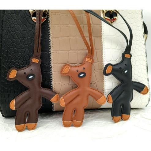Cd13 Teddy Charm Gantungan Tas Bag Kunci Hp Dompet Bear Beruang Kulit Mewah Teddy Mr.Bean Promo!
