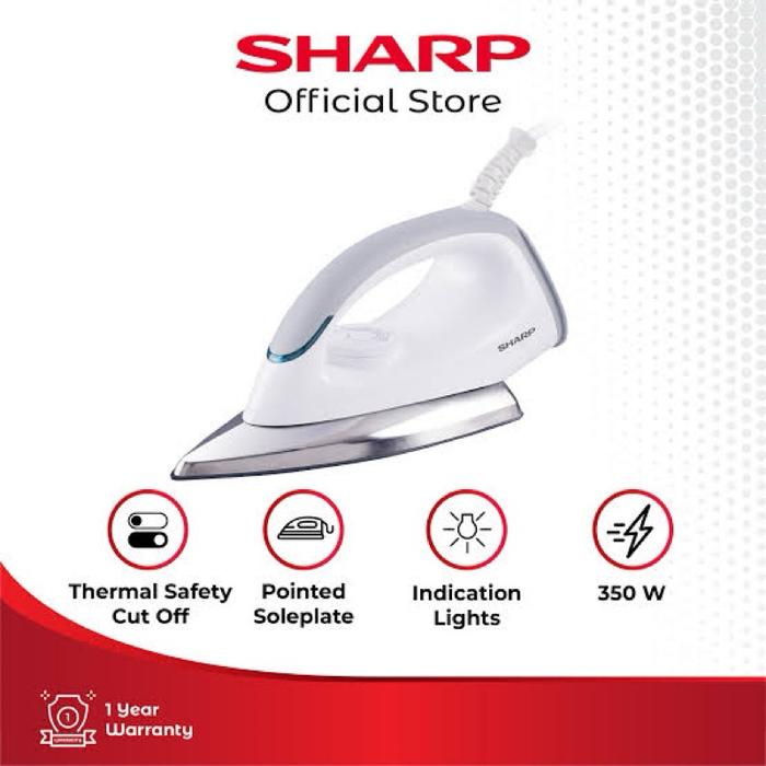 Setrika Listrik Sharp Stainless EI-N10 350W Anti Lengket