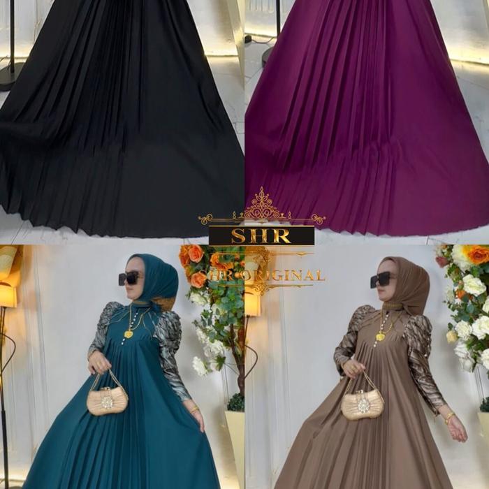 Gamis shr princes motif lengan zeb printing COD Casual Dress Wanita Baju Maxi Mewah Dewasa