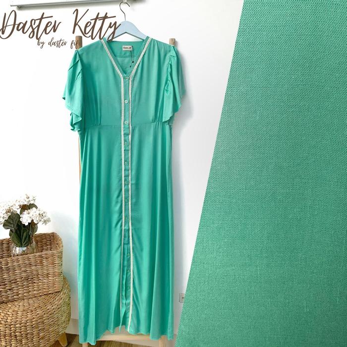 (101) Ketty by Daster Fifi - Mint / Daster Panjang Lengan Pendek Katun Rayon Viscose / Homewear wani