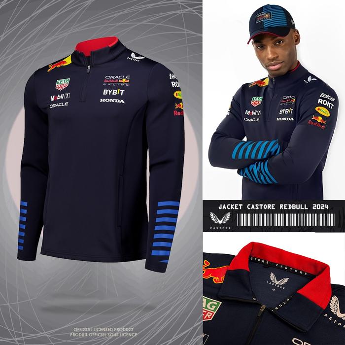 JACKET RED BULL 2024 TEAM FORMULA 1 ONE Jaket RedBull Racing Team Quarter Zip navy