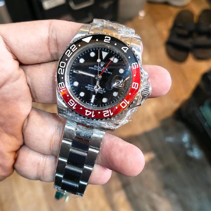 Jam Tangan Diver Otomatis Stainless Steel Bezel Pepsi Stainless Steel