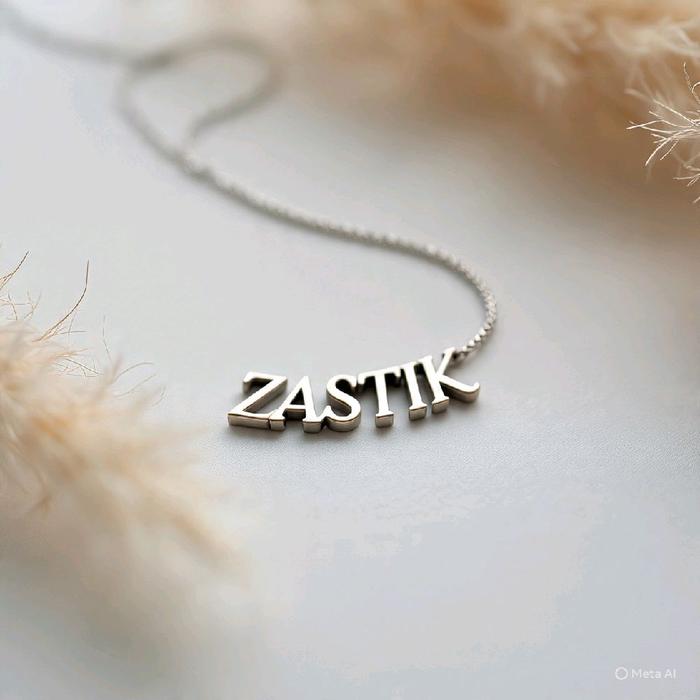 Kalung Liontin Nama ZA STIK dengan Desain Elegan dan Tali yang Nyaman untuk Dipakai Sehari-hari