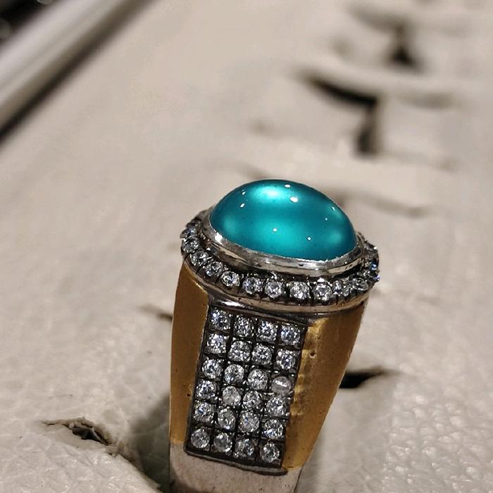 Bacan Majiko Tanah Hitam Blue Relaxa Ring Perak