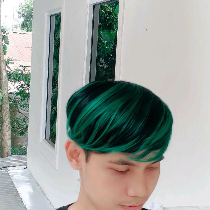 penutup botak/touppe cowo warna hitam mix hijau