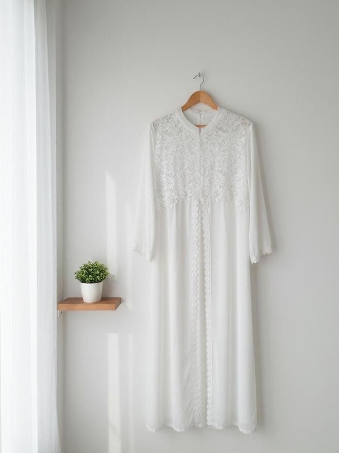 Gamis Syantik Puri KCL Elegan - Gamis Putih