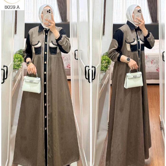 gamis semut ORI ready bahan katun premium